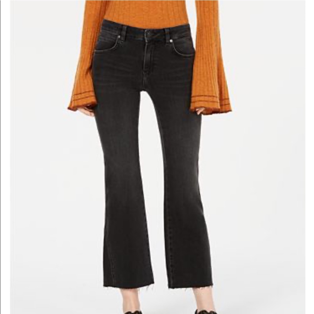 Free People Rita Crop Flare Jeans Black NWOT